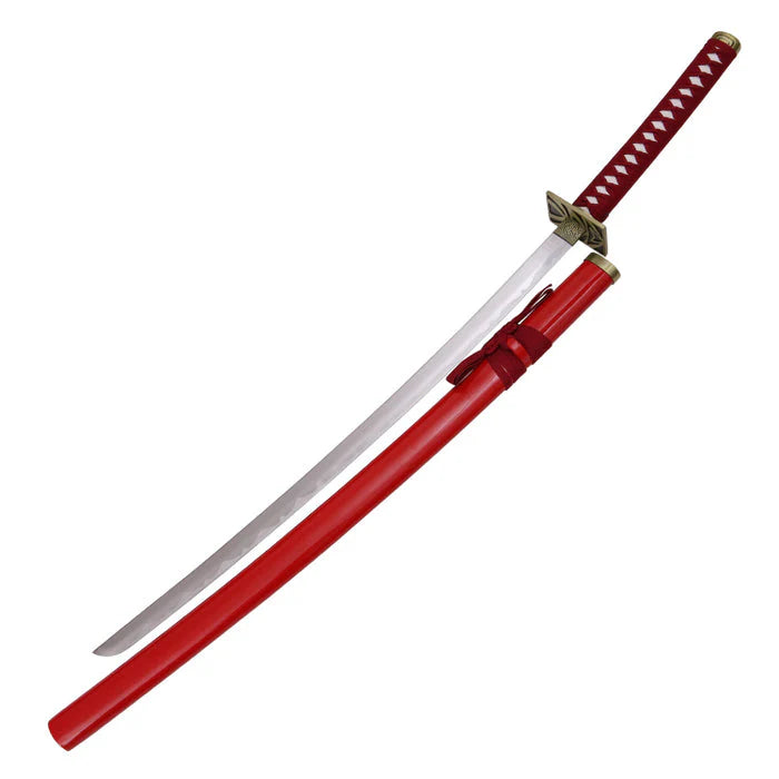 Bleach red 104cm wooden katana fully assembled anime sword collectible