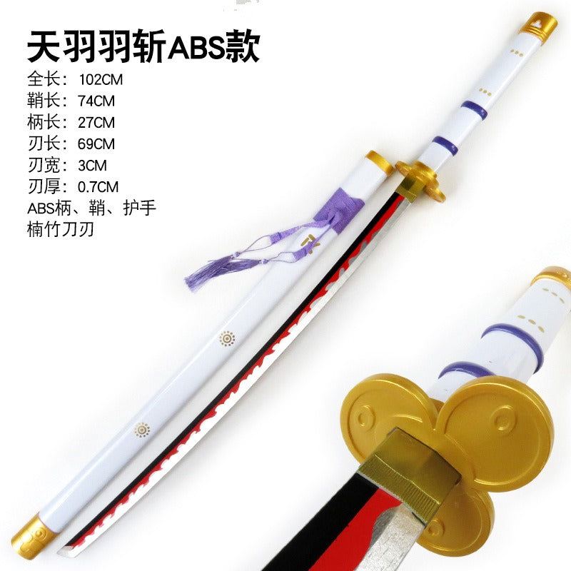 ZORO WHITE "WADO ICHIMONJI" WOODEN KATANA 104CM
