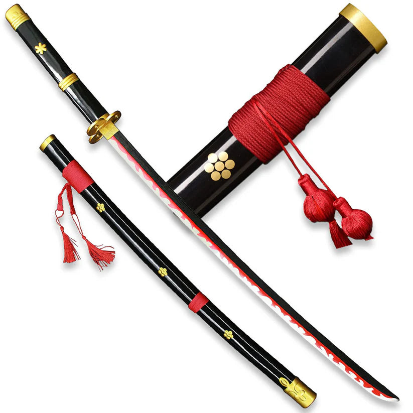 Enma Black 104cm LED Wooden Katana Sword – Fully Assembled