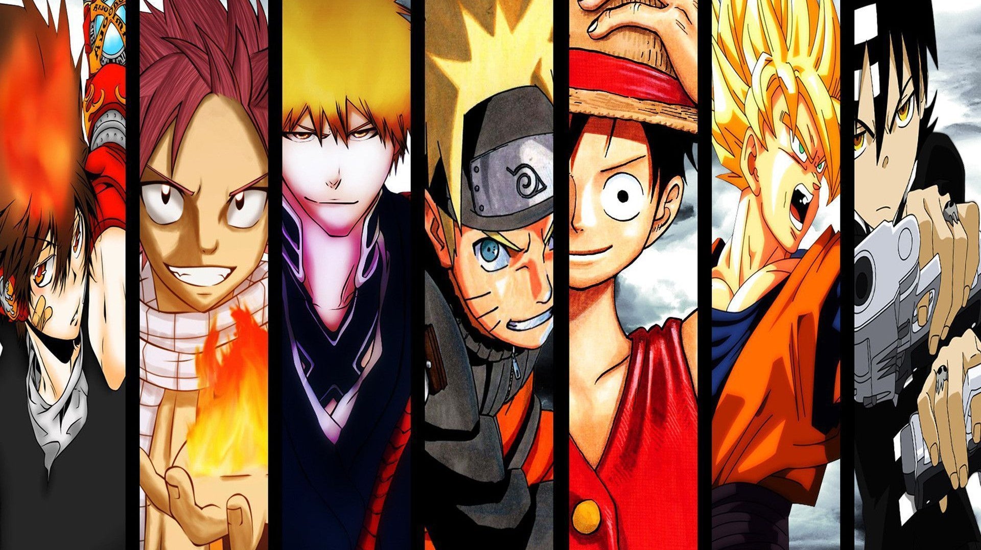 Collage of animated characters with various expressions and colors